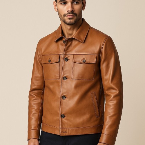 MEN CLASIC LEATHER JACKET