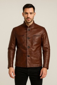 SHEEP WAXY LEATHER JACKET