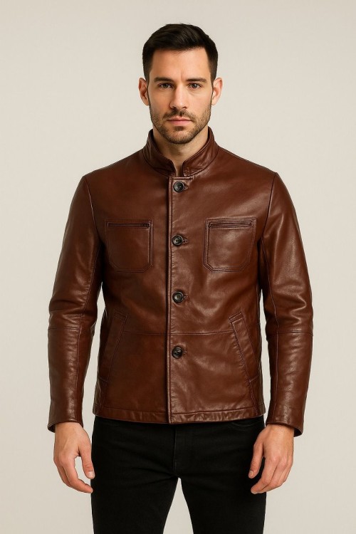 SHEEP WAXY LEATHER JACKET